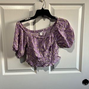 Abound Purple Josie Floral Crop Top....MSRP $25